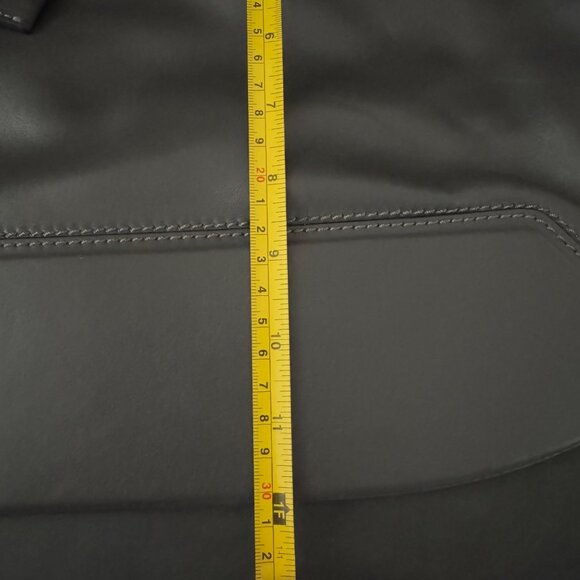 Lacucci Gray Leather Shoulder Bag Purse With Yellow & Snake Print Strap - Picture 10 of 10